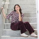 Jacinta Wide Leg Cord Jean - Plum