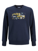 Logo Round Neck Sweatshirt - Navy Blazer