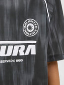 Open Collar Polo Shirts - Black Asphalt