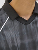 Open Collar Polo Shirts - Black Asphalt