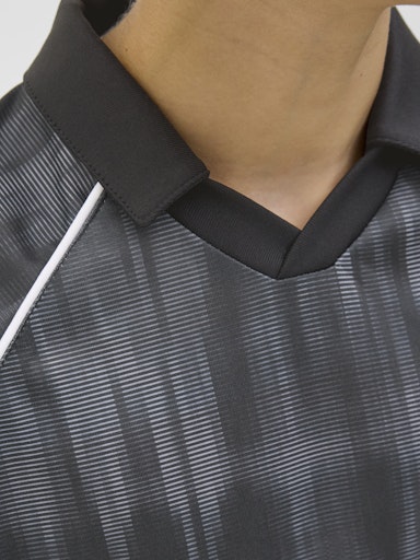 Open Collar Polo Shirts - Black Asphalt