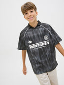 Open Collar Polo Shirts - Black Asphalt