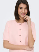 Chloe Short Sleeve Cardigan - Light Pink