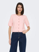Chloe Short Sleeve Cardigan - Light Pink