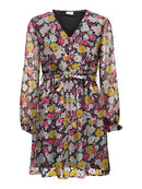 Lilli Long Sleeve Woven Dress - Black Ditsy