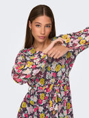 Lilli Long Sleeve Woven Dress - Black Ditsy