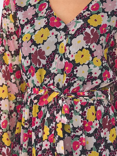 Lilli Long Sleeve Woven Dress - Black Ditsy