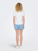 Pisa Short Sleeve Print Top - Cloud Dancer/heart