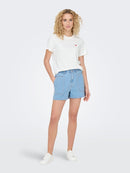 Pisa Short Sleeve Print Top - Cloud Dancer/heart