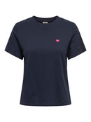 Pisa Short Sleeve Print Top - Sky Captain/pink Heart