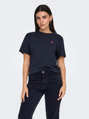Pisa Short Sleeve Print Top - Sky Captain/pink Heart