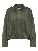 Nia Faux Suede Bat Jacket - Thyme