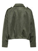 Nia Faux Suede Bat Jacket - Thyme
