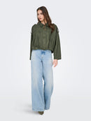 Nia Faux Suede Bat Jacket - Thyme