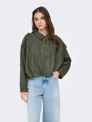 Nia Faux Suede Bat Jacket - Thyme