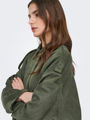 Nia Faux Suede Bat Jacket - Thyme