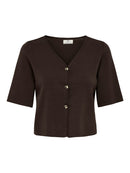 Astra 3/4 Sleeve Button Cardigan - Coffee Bean