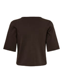 Astra 3/4 Sleeve Button Cardigan - Coffee Bean