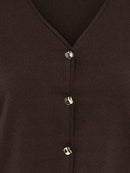 Astra 3/4 Sleeve Button Cardigan - Coffee Bean