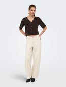 Astra 3/4 Sleeve Button Cardigan - Coffee Bean