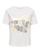 Lima Short Sleeve Print T-Shirt - Cloud Dancer & Vivid