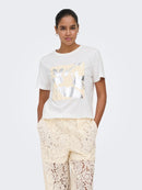 Lima Short Sleeve Print T-Shirt - Cloud Dancer & Vivid
