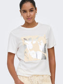 Lima Short Sleeve Print T-Shirt - Cloud Dancer & Vivid