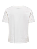 Lima Short Sleeve Print T-Shirt - Cloud Dancer & Deco Rose
