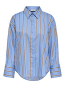 Serena Long Sleeve Shirt - Bel Air Blue/brown
