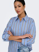 Serena Long Sleeve Shirt - Bel Air Blue/brown