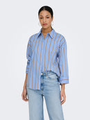 Serena Long Sleeve Shirt - Bel Air Blue/brown