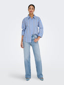 Serena Long Sleeve Shirt - Bel Air Blue/brown