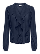 Uso Frill Detail Top - Black Iris