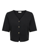 Astra 3/4 Sleeve Button Cardigan - Black