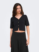 Astra 3/4 Sleeve Button Cardigan - Black
