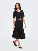 Astra 3/4 Sleeve Button Cardigan - Black