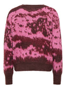 Leslie Jacquard Jumper - Decadent Chocolate/pink