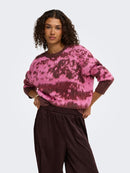 Leslie Jacquard Jumper - Decadent Chocolate/pink