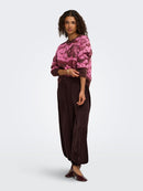 Leslie Jacquard Jumper - Decadent Chocolate/pink