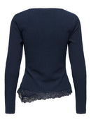 Billie Assymetric Lace Top - Sky Captain