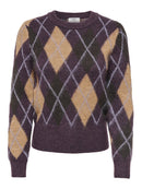 Reese Argyle Jumper - Plum Perfect/chocolate Torte