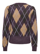 Reese Argyle Jumper - Plum Perfect/chocolate Torte