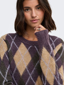 Reese Argyle Jumper - Plum Perfect/chocolate Torte
