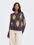 Reese Argyle Jumper - Plum Perfect/chocolate Torte