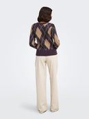 Reese Argyle Jumper - Plum Perfect/chocolate Torte