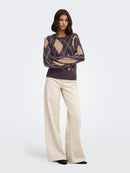 Reese Argyle Jumper - Plum Perfect/chocolate Torte