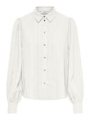Katie Pleat Long Sleeve Shirt - Cloud Dancer