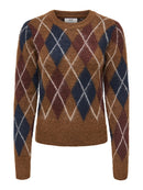 Reese Argyle Jumper - Bison/rum Raisin