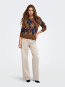 Reese Argyle Jumper - Bison/rum Raisin