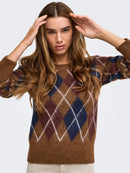 Reese Argyle Jumper - Bison/rum Raisin